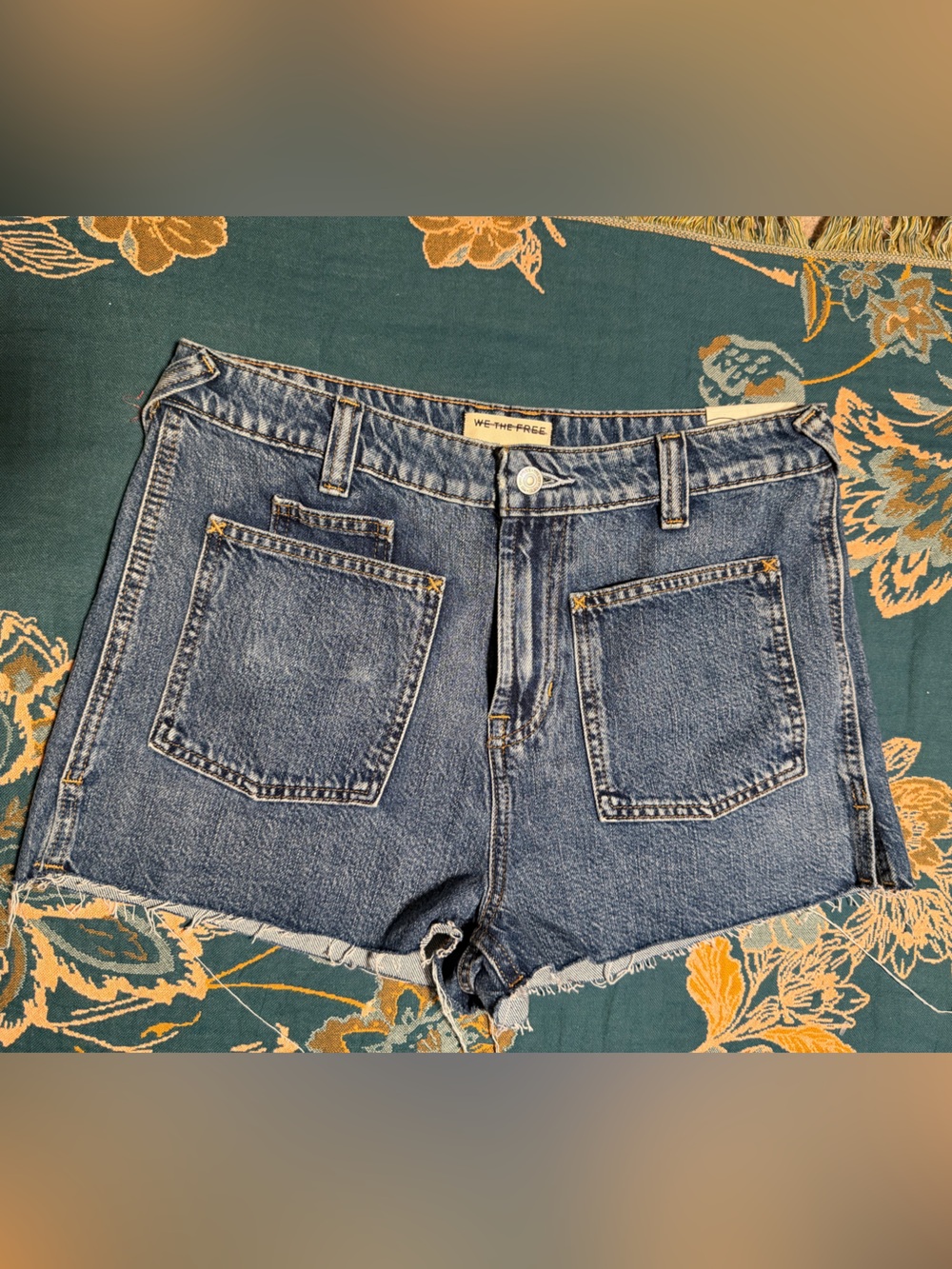 We The Free Blue Denim Cutoff Shorts